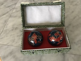 Vintage Chinese Health Strengthening Dragon Jingle Balls (with box) - $15.54