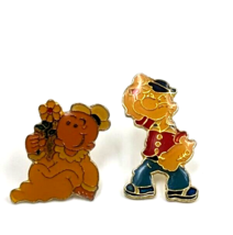 Cartoon Popeye The Sailor Man And Sweet Pea Baby Lot Of 2 Enamel Lapel Pins VTG - £14.91 GBP