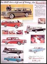 1957 Rambler Color Brochure Cross Country Wagon  - £10.46 GBP