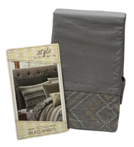 Style Domain Aztec Euro Sham Gray 26 x 26&quot; Embroidered Southwestern Zip Closure - £17.40 GBP