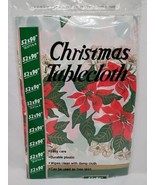 Vintage Christmas Tablecloth Plastic 52&quot; X 90&quot; - $19.80