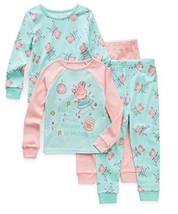 New Peppa Pig Toddler Girls L/S Ballet 4pc Pajama Set Size 4T, Cotton - £19.95 GBP