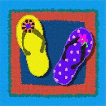 Pepita Needlepoint Canvas: Bright Flip Flops, 10&quot; x 10&quot; - £61.12 GBP+
