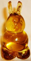 CHARMING ART YELLOW GLASS EASTER BUNNY RABBIT HARE FIGURINE - £9.39 GBP