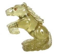 Handcraft Rare 100 Ct 40x27mm Horse Carving Natural Lemon Quartz Orange ... - £133.93 GBP