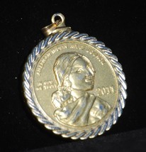 Sacagawea Pendant Gold Tone Reproduction Coin American Indian Council - $9.89