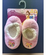 NWT Disney Princess Fuzzy Girls Pink Slippers Socks With Grippers M/L. S... - €17,03 EUR