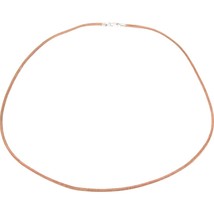 Leather Cord Necklace Sterling Silver Clasp Natural 18&quot; - £15.80 GBP