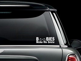 Boobies Make Me Smile Funny Car Graphics Window Sticker Decal US Seller - £4.65 GBP+