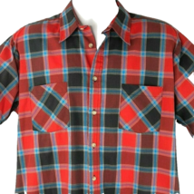 Mervyns Mens Collection Vtg Twin Pocket Plaid Button Up Shirt size Large... - $26.96