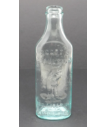 Scott&#39;s Emulsion Cod Liver Oil w Lime Soda Aqua Blue Embossed Glass Bottle - $32.46 CAD
