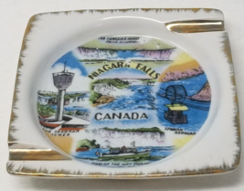 Niagara Falls Canada Ashtray Ceramic Japanese 1950s Seagram Tower Aerocar - $17.05