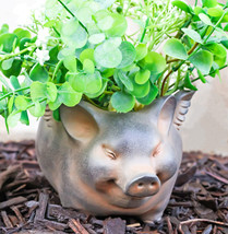Rustic Country Farm Hog Heavens Angel Wings Pig Decorative Vase Planter Pot - £21.70 GBP