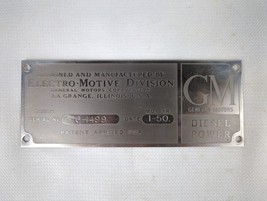 GM Electro-Motive Division N&amp;W 3800 X-WAB 1000 EMD E8A Builders Plate 1-1950 - £959.22 GBP