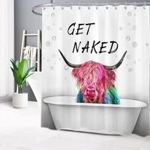 Farmhouse Bathroom Shower Curtain Decor Country Modern Bathtub Cow Polyester New - £14.27 GBP