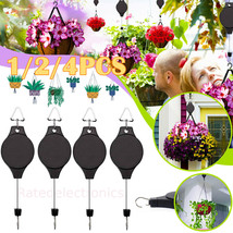 4Pcs Retractable Plant Pulley Hook Hanger Garden Porch Flower Hanging Decor US - £16.83 GBP