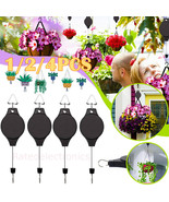 4Pcs Retractable Plant Pulley Hook Hanger Garden Porch Flower Hanging De... - £16.09 GBP