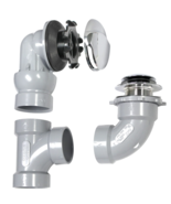 canplas 1-1/2" PVC Gray Waste &amp; Overflow, Convertible Kit, Pop Up (Chrom... - $54.44