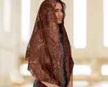 Women&#39;s Brown Long Chapel Veil Head Covering Latin Mass Catholic - £18.82 GBP