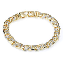 1 Ct Men&#39;s Curb Cuban Anchor Link Diamond Bracelet 14k Yellow Gold 55 g ... - £4,981.51 GBP