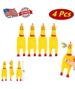 4 Pcs of Small Squeaky Rubber Chicken Chew Toy with Playful Squeeze Sound - £6.23 GBP