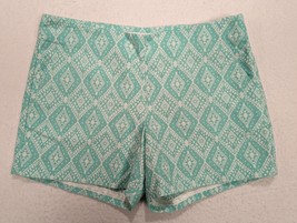 Southern Tide Alice Ikat Jacq Shorts Bermuda  Size 6 Cotton Blend Teal - £19.51 GBP