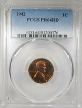 1942 Proof Lincoln Wheat Cent PCGS PR64RD Ex Cameo Nicely Toned Coin AK946 - £115.53 GBP