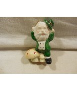 Vintage Lego Taiwan Ceramic St Patricks Leprechaun with Mushroom Figurin... - $10.95