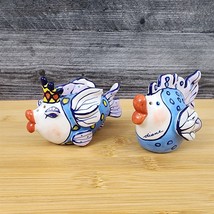 Flower Fairy Fish Salt Pepper Set Ceramic Collectible by Blue Sky - $18.99