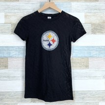 NFL Team Pittsburgh Steelers Graphic Tee T Shirt Short Sleeve Black Womens Small - $14.84