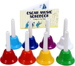 MINIARTIS Hand Bells for Kids | 8 Notes Diatonic Colorful Metal Handbells Set | - £35.37 GBP