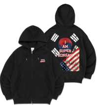 MADEHANMUT Korea Taegukgi x USA Flag 2Way Zip-up Fleece Hoodie Casual Ja... - €81,84 EUR