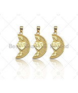 Love Heart On Cresent Moon Shape Pendant,18K Gold Charm, Necklace Bracelet - $3.60