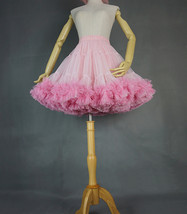 PINK Tiered Tutu Tulle Skirt Outfit Women Plus Size Puffy Mini Ballet Skirt image 1