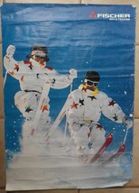 Fischer Ski &amp; Tennis 1970&#39;s Large Vintage Poster Hung In Ski Shop 33*23 ... - $85.00