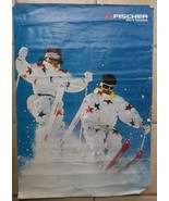 Fischer Ski &amp; Tennis 1970&#39;s Large Vintage Poster Hung In Ski Shop 33*23 ... - £63.57 GBP