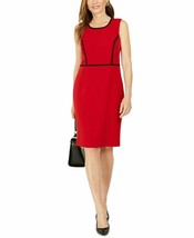 New Kasper Red Black Career Sheath Dress Size 10 P 12 P Petite - £41.02 GBP+