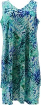 Susan Graver Blue AbstractLiquid Knit Sleeveless Tiered Dress Size PXXS NIP - £35.96 GBP