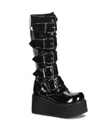 DEMONIA TRA518/B Men&#39;s Gothic Punk Black Platform Knee High Buckle Goth ... - $2,374.90 MXN