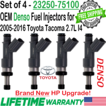 NEW OEM Denso 4Pcs HP Upgrade Fuel Injectors for 2005-2016 Toyota Tacoma 2.7L I4 - £222.00 GBP