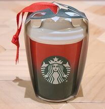 Starbucks Christmas 2021 Mini Ceramic To Go Hot Cup Ornament Red Green - $20.57 CAD