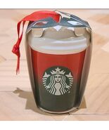 Starbucks Christmas 2021 Mini Ceramic To Go Hot Cup Ornament Red Green - $265.50 MXN