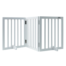 VEVOR Free Standing Dog Gate, 24" H x 60" W Freestanding Pet Gate, White - $49.99