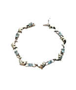 Sterling Silver Blue Topaz Dolphin Bracelet 2.45 CTW Genuine Semi Precio... - $63.39