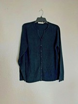 Carolyn Taylor Essentials Womens Sz M Black Cardigan sweater Button Up - £8.24 GBP