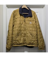 Carhartt Woodsville Reversible Jacket Puffer Yellow / Navy Fleece Size 2XL - $66.95