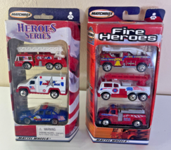 2001 Mattel Matchbox Heroes Series 3 Pack &amp; Hero City 2002 Fire Heroes 3 Pack - £11.09 GBP