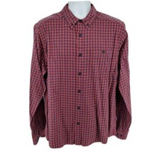 Patagonia Organic Cotton Men&#39;s Shirt Size L Plaid Long Sleeve Worn Wear Red - £23.13 GBP
