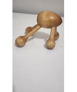 Handheld Relax Massager Wooden head Body Back Muscle relaxer Four legged... - $20.58 CAD