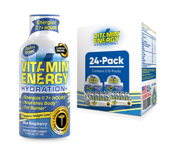 Vitamin Energy® Hydration+ Blue Rasp. &#39;Clinically Proven&#39; Energy Shots (24pk) - £37.30 GBP